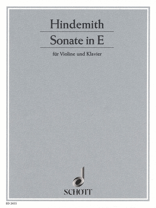 Book cover for Sonata E Major (1935)
