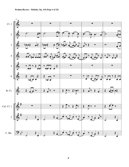 Ballade, Op. 118 (Clarinet Choir + Contrabassoon) image number null