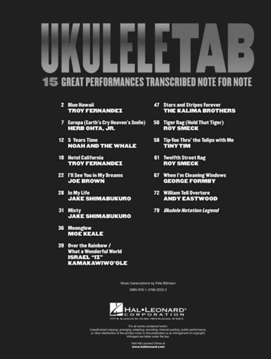 Ukulele Tab Guitar Tablature scores gallery preview page 2