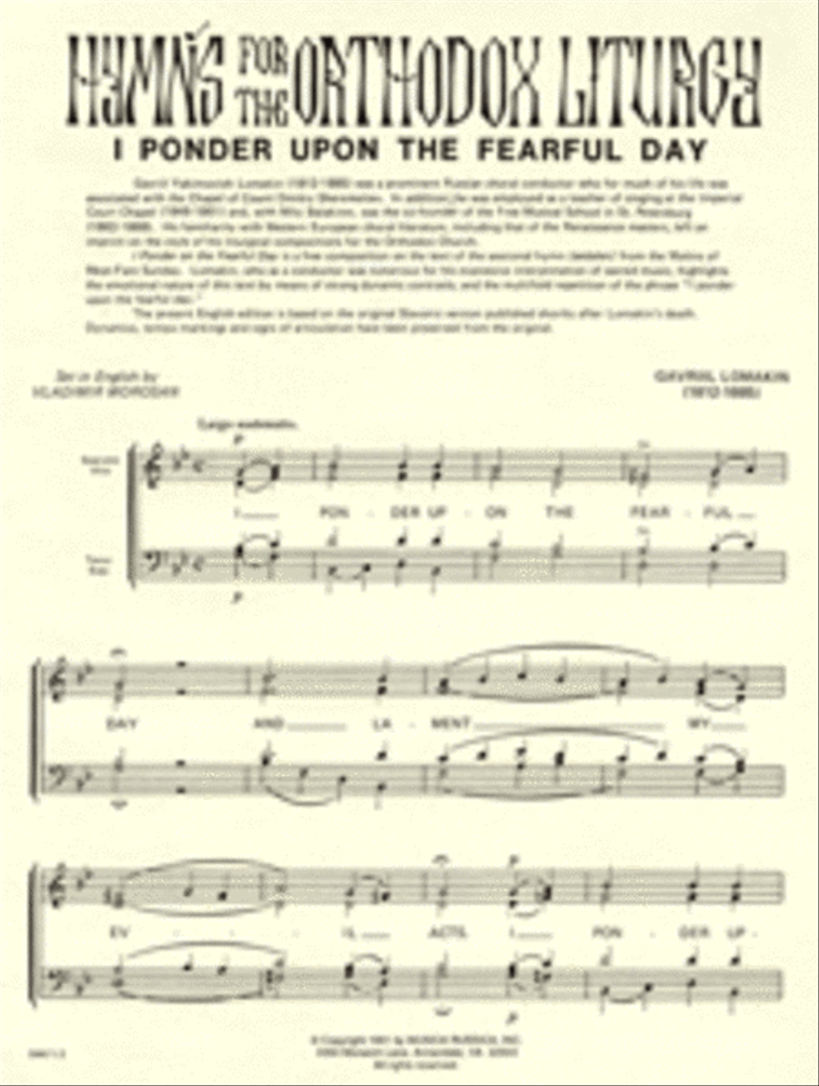 I Ponder Upon the Fearful Day 4-Part scores gallery preview page 1