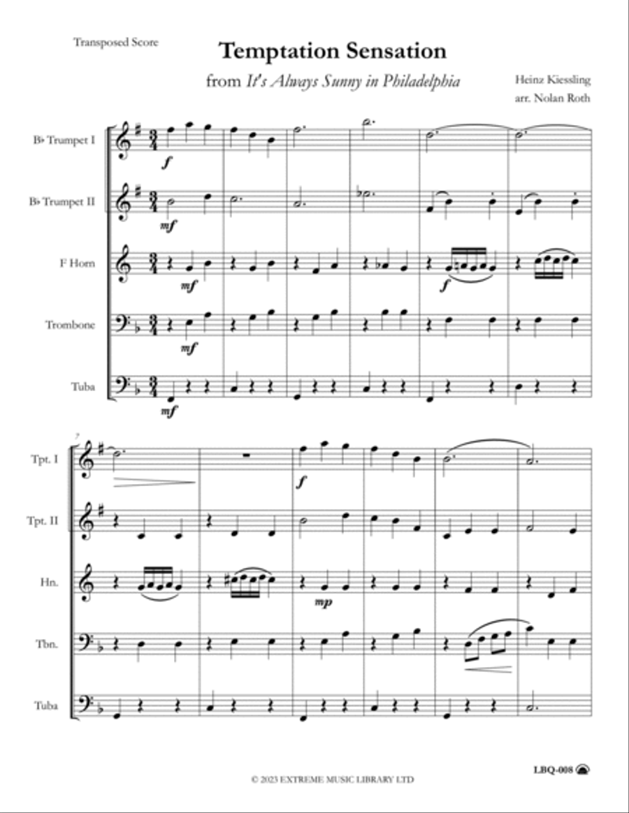 Aetn Temptation Sensation Brass Quintet scores gallery preview page 2