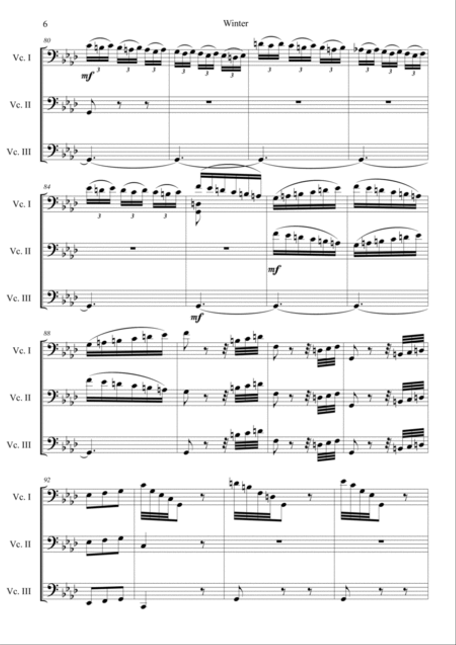 The Four Seasons: Winter 3rd Movement Cello scores gallery preview page 6