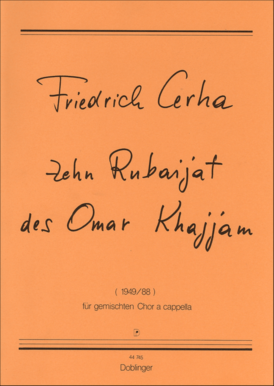 10 Rubaijat des Omar Khajjam A Cappella scores gallery preview page 1