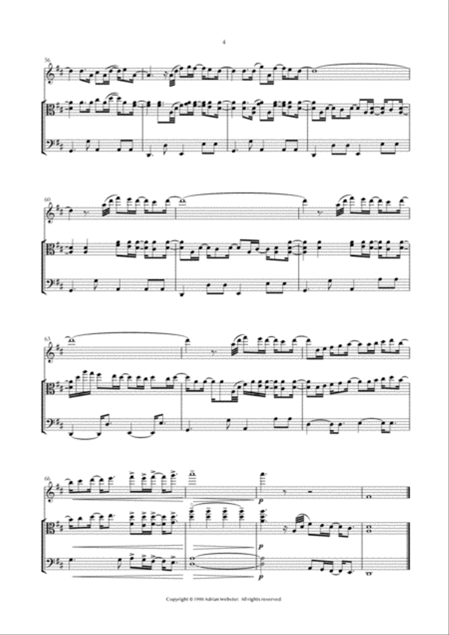 Who Wants To Fall In Love? (Ballad Version) for String Trio - CrusaderBeach - Romantic Wedding Music String Trio scores gallery preview page 4