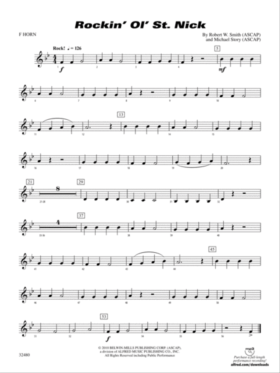 Rockin' Ol' St. Nick: 1st F Horn Concert Band scores gallery preview page 1