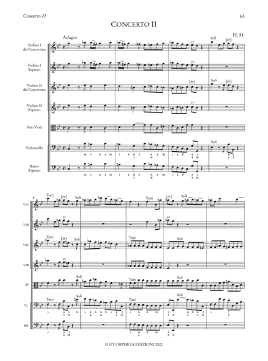 6 Concertos Op. 2 (1732; Revised, 1751) (H. 50-55). Critical Edition Orchestra scores gallery preview page 3