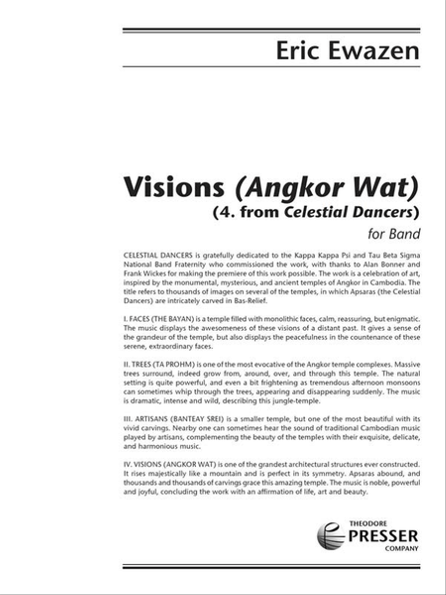 Visions (4. From Celestial Dancers) Concert Band scores gallery preview page 1