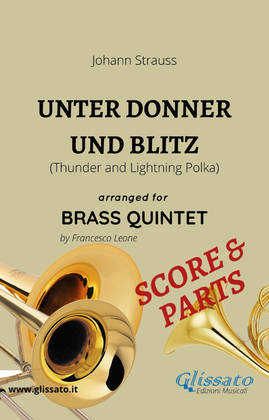Book cover for Unter Donner und Blitz (Thunder and Lightning Polka) for brass quintet/ensemble - score & parts