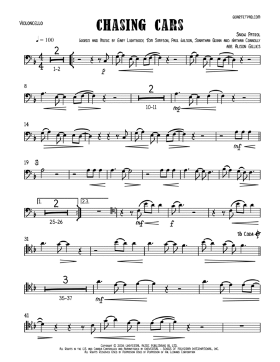 Chasing Cars Chasing Cars Piano scores gallery preview page 6