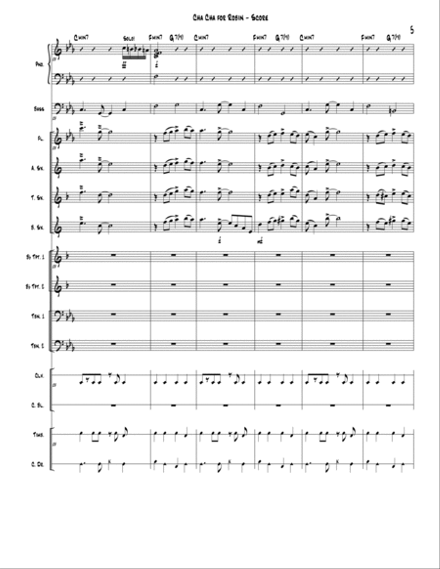 Cha Cha for Robin Jazz Ensemble scores gallery preview page 6