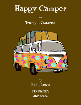 Book cover for Happy Camper for Trumpet Quartet by Eddie Lewis
