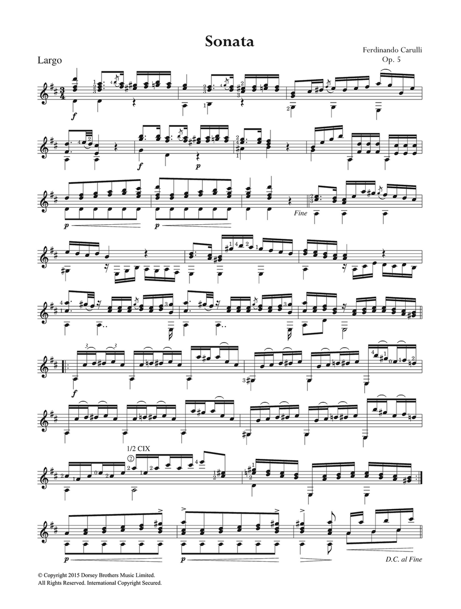 Sonata Op. 5 Sonata Op. 5 Acoustic Guitar scores gallery preview page 1