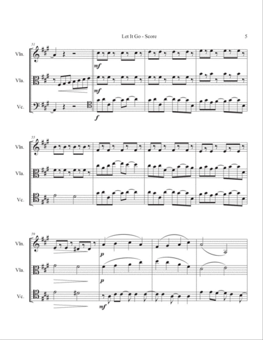 Let It Go String Trio scores gallery preview page 5