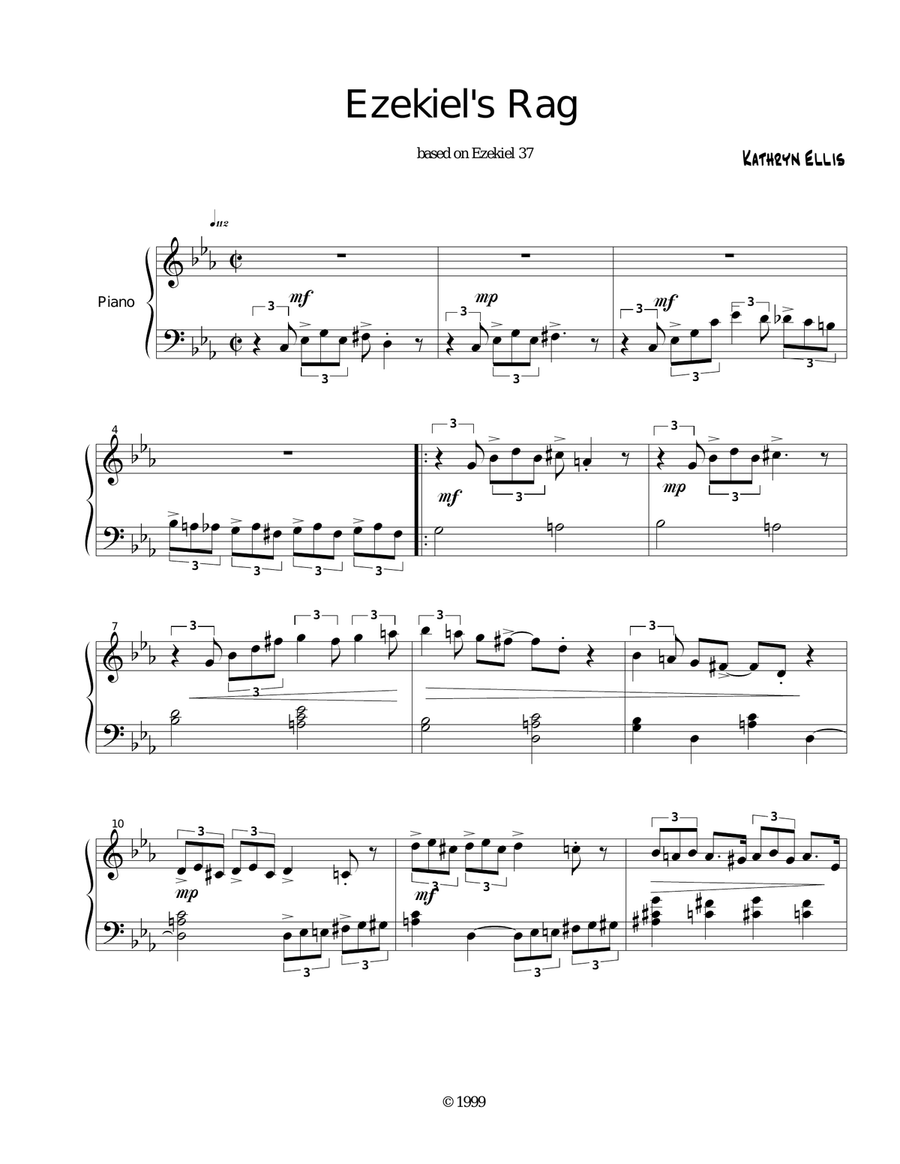 Ezekiel's Rag Piano Solo scores gallery preview page 1
