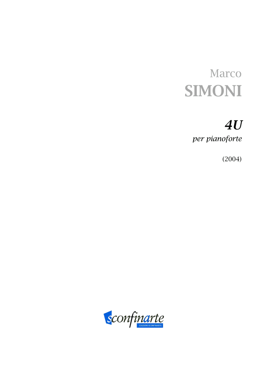Marco Simoni: 4U (ES 540) Piano Solo scores gallery preview page 1