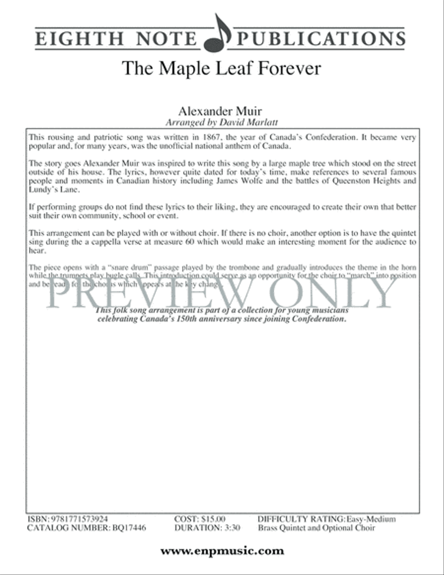 The Maple Leaf Forever Choir scores gallery preview page 2