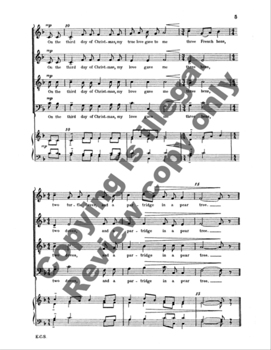The Twelve Days of Christmas 4-Part scores gallery preview page 10
