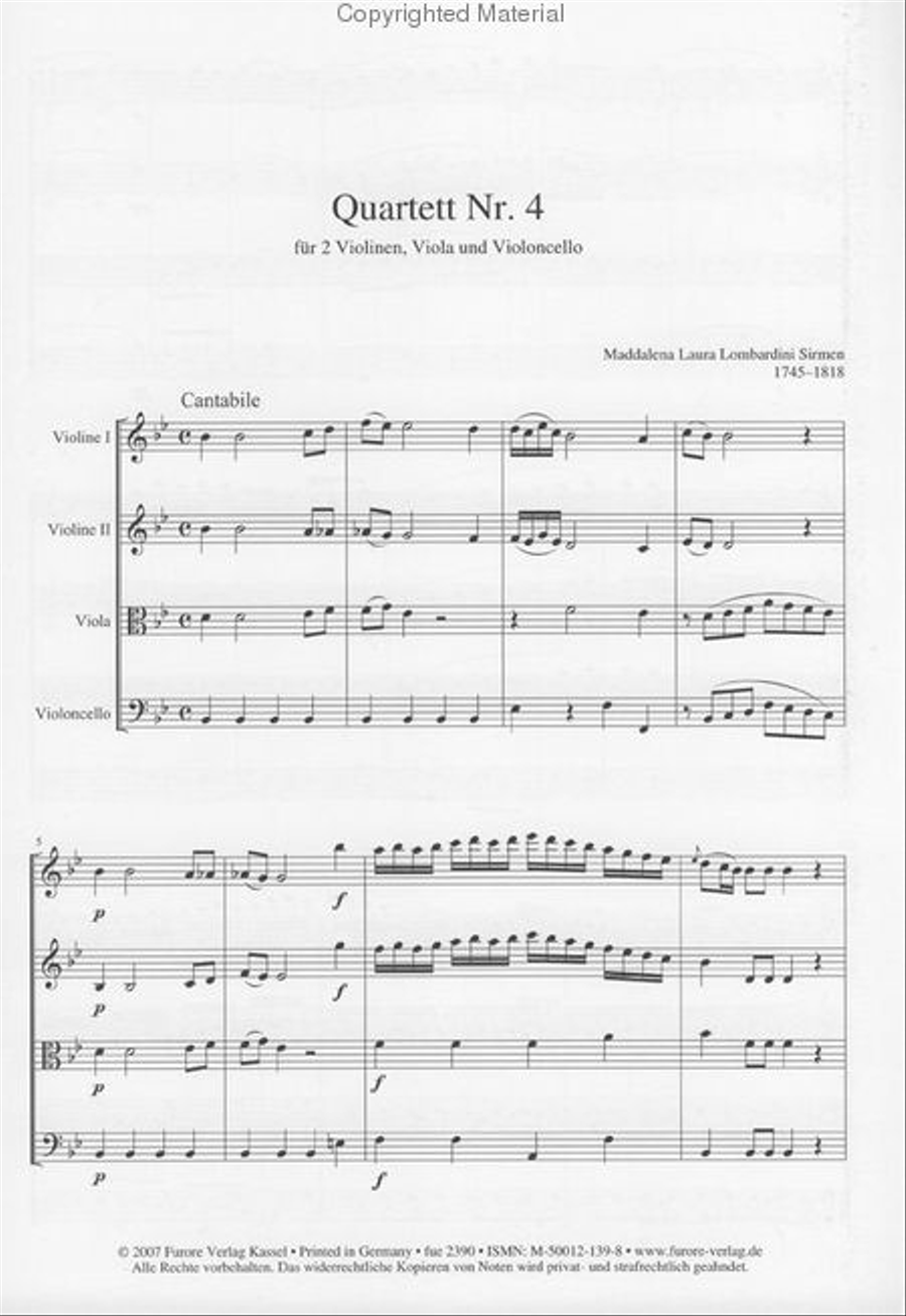 Quartet No. 4 B-Dur Double Bass scores gallery preview page 2