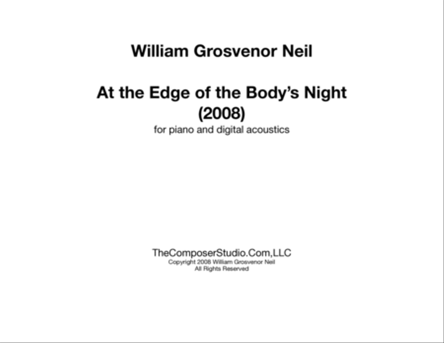 At the Edge of the Body's Night Piano Solo scores gallery preview page 2