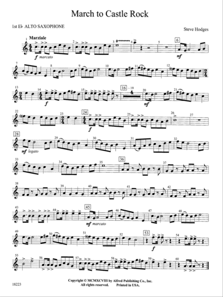 March to Castle Rock: E-flat Alto Saxophone Concert Band scores gallery preview page 1