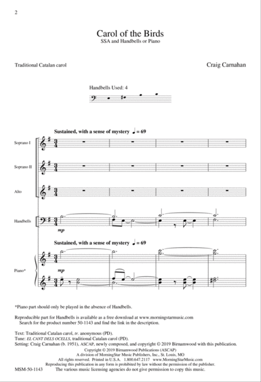 Carol of the Birds Carol of the Birds SSA scores gallery preview page 2