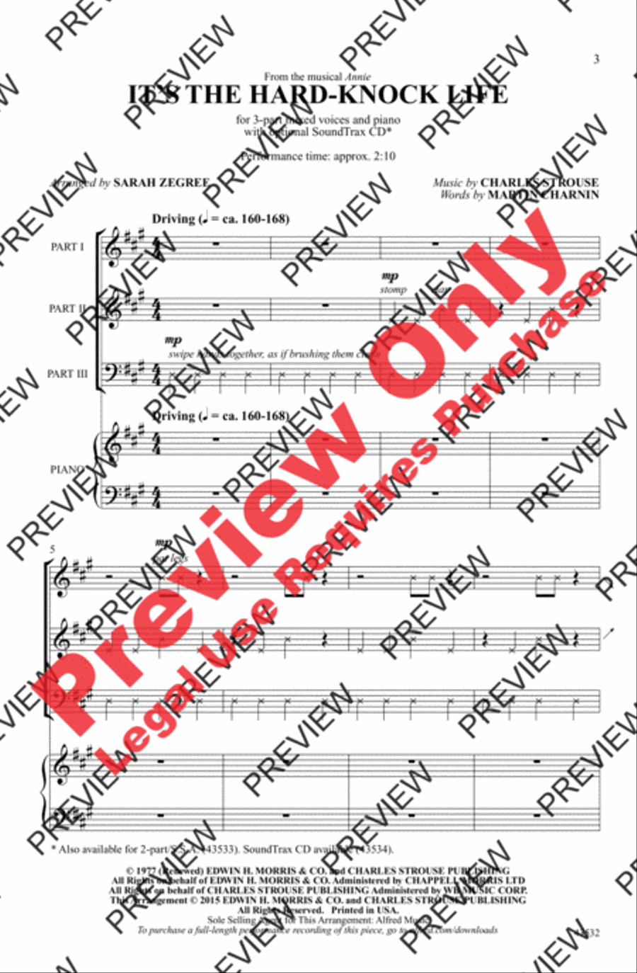 It's the Hard-Knock Life It's the Hard-Knock Life 3-Part scores gallery preview page 3