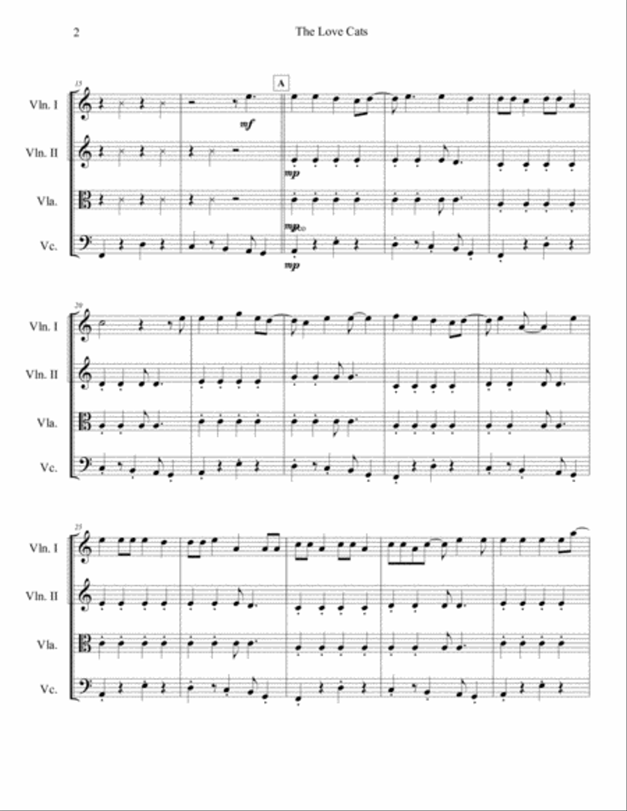 The Lovecats String Quartet scores gallery preview page 3