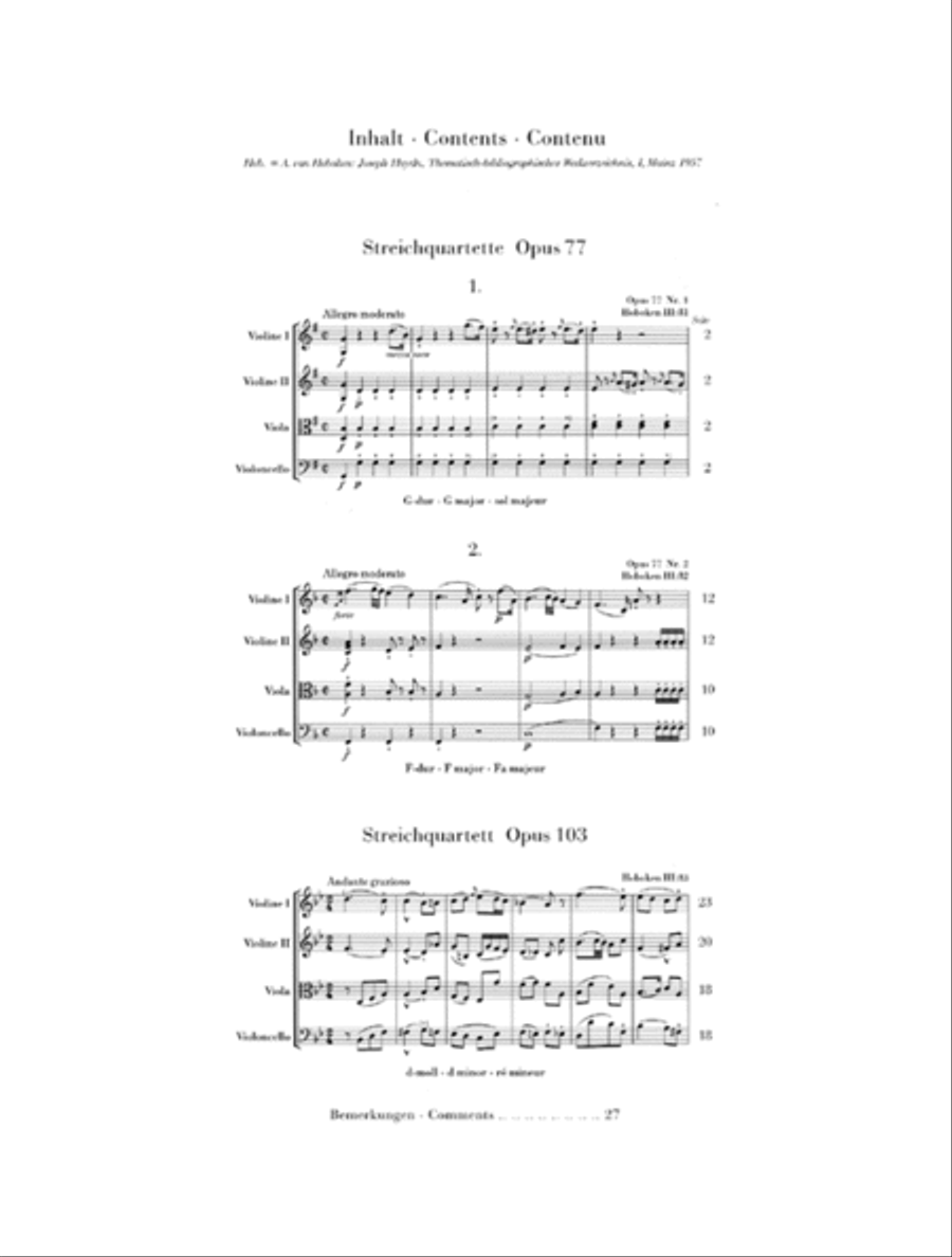 String Quartets – Volume XI Op. 77 and Op. 103 String Quartet scores gallery preview page 2