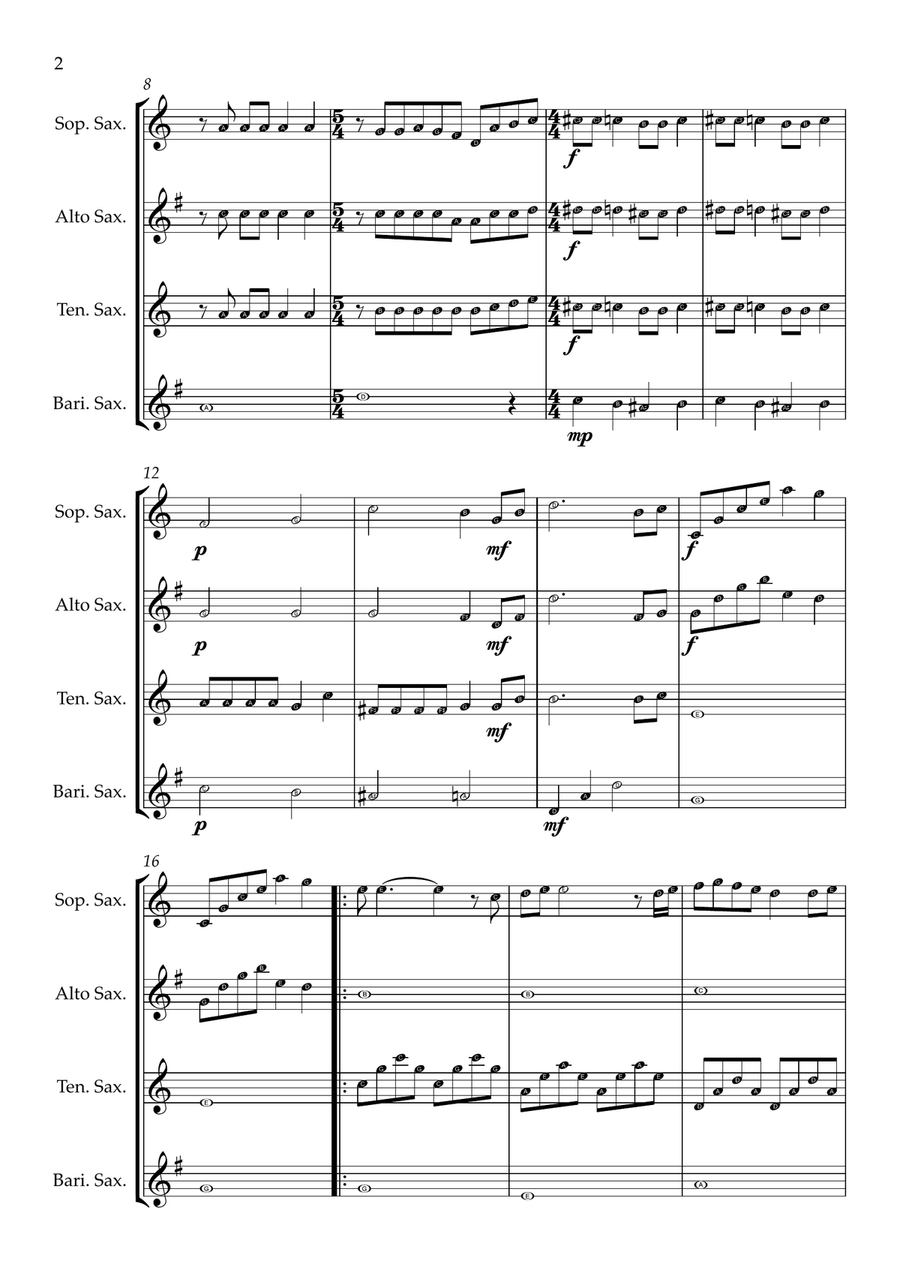 Bohemian Rhapsody Woodwind Quartet scores gallery preview page 2