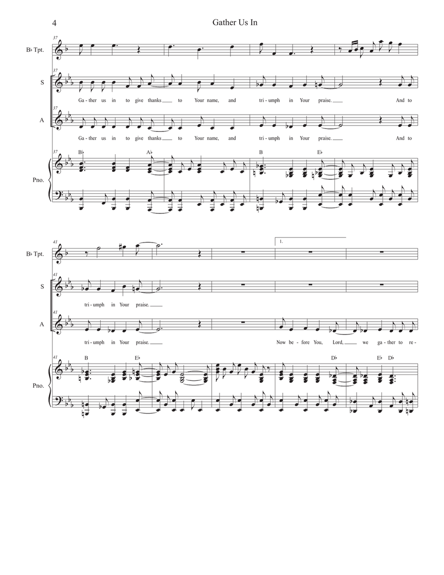 Gather Us In (Duet for Soprano and Alto solo) Alto Voice scores gallery preview page 4