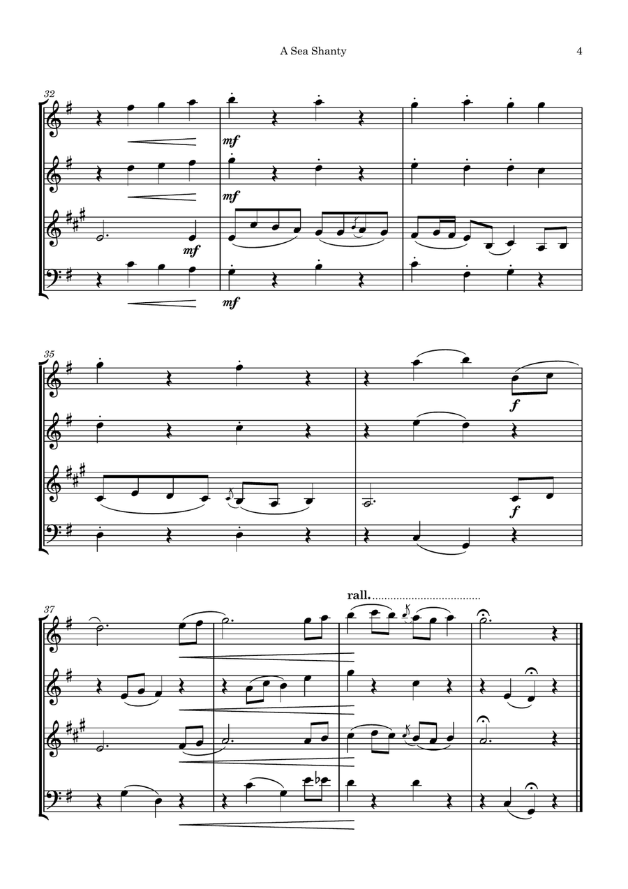 A Sea Shanty A Sea Shanty Woodwind Quartet scores gallery preview page 5