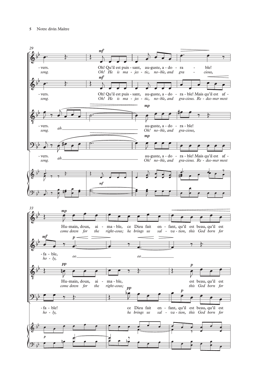 Notre divin Maître (Our master, Lord Jesus) 4-Part - Digital Sheet Music page 5