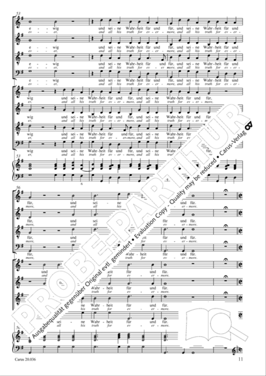 Shout to the Lord, all the earth (Jauchzet dem Herren, alle Welt) 4-Part scores gallery preview page 12