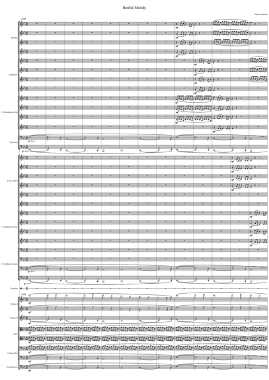 Restful Melody Full Orchestra scores gallery preview page 1