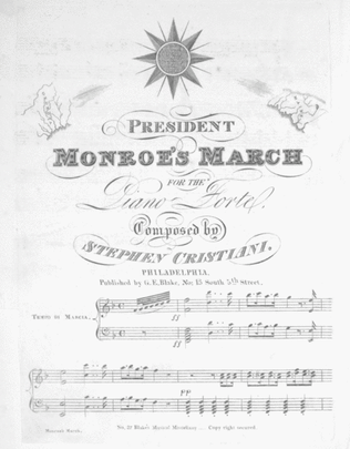 President Monroe's March For The Piano Fort