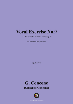 G. Concone-Vocal Exercise No.9,for Contralto(or Bass) and Piano