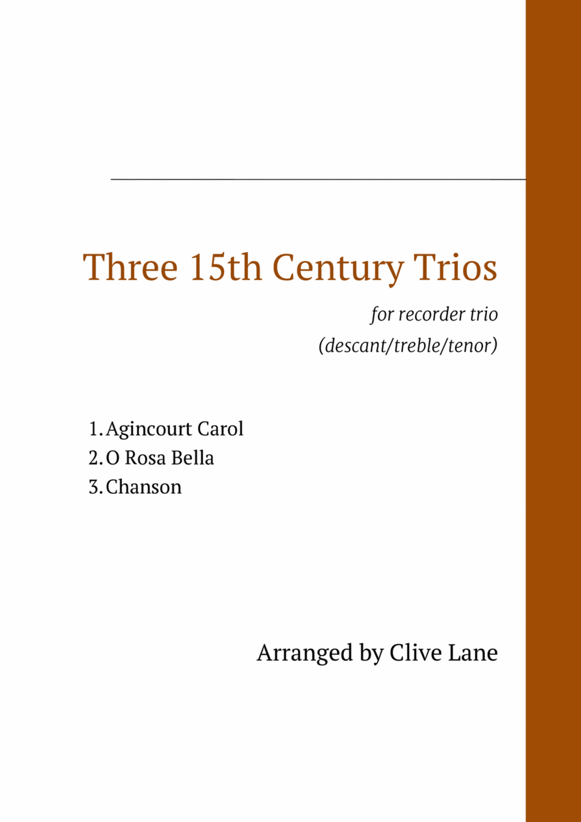 Three 15th Century Trios for recorder (descant/treble/tenor) image number null