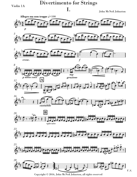 Divertimento for Strings - All Movements; All Parts