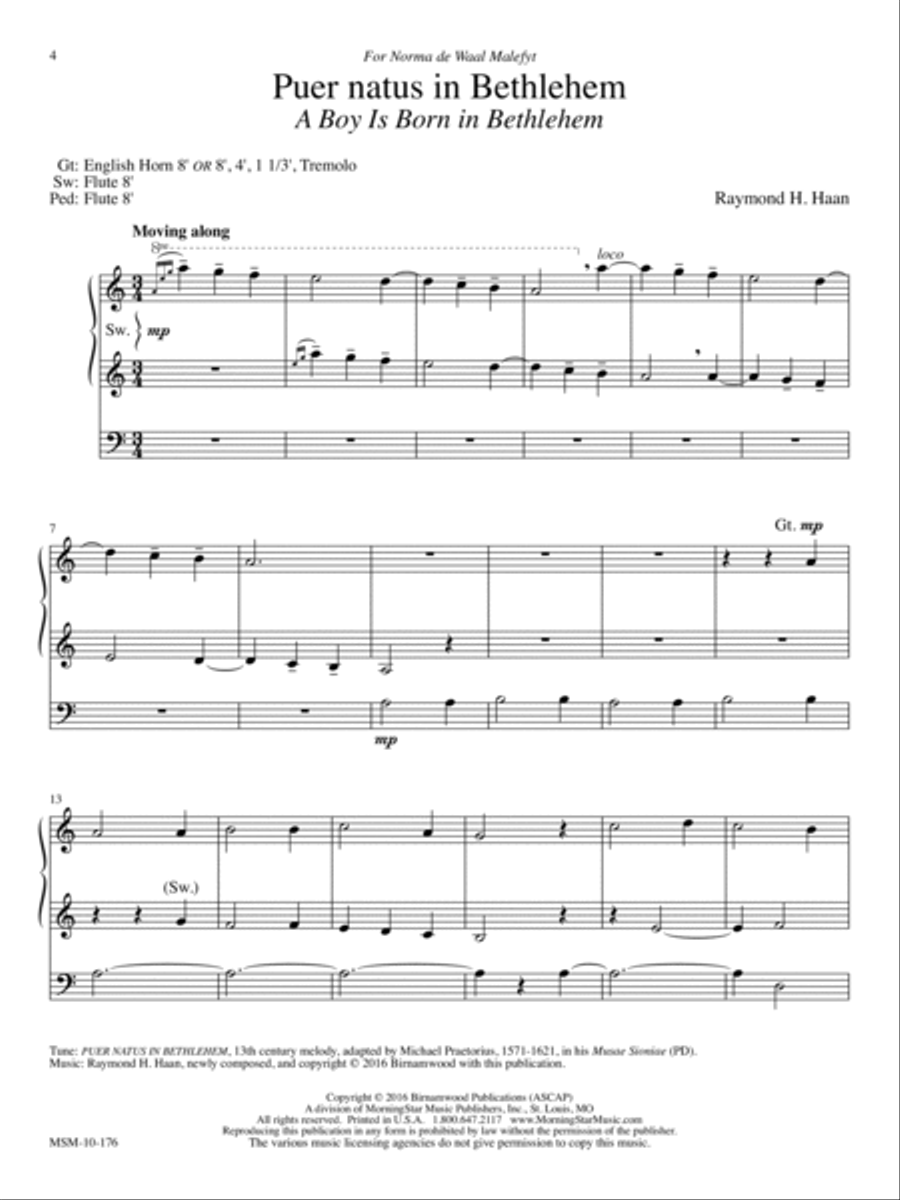 A Boy Is Born in Bethlehem Organ scores gallery preview page 1