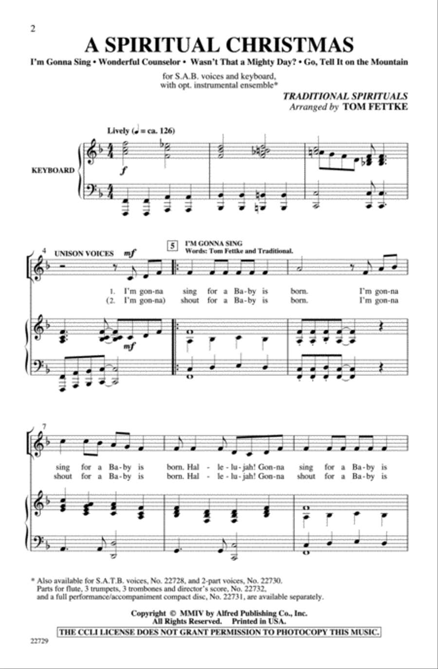 A Spiritual Christmas 3-Part scores gallery preview page 2