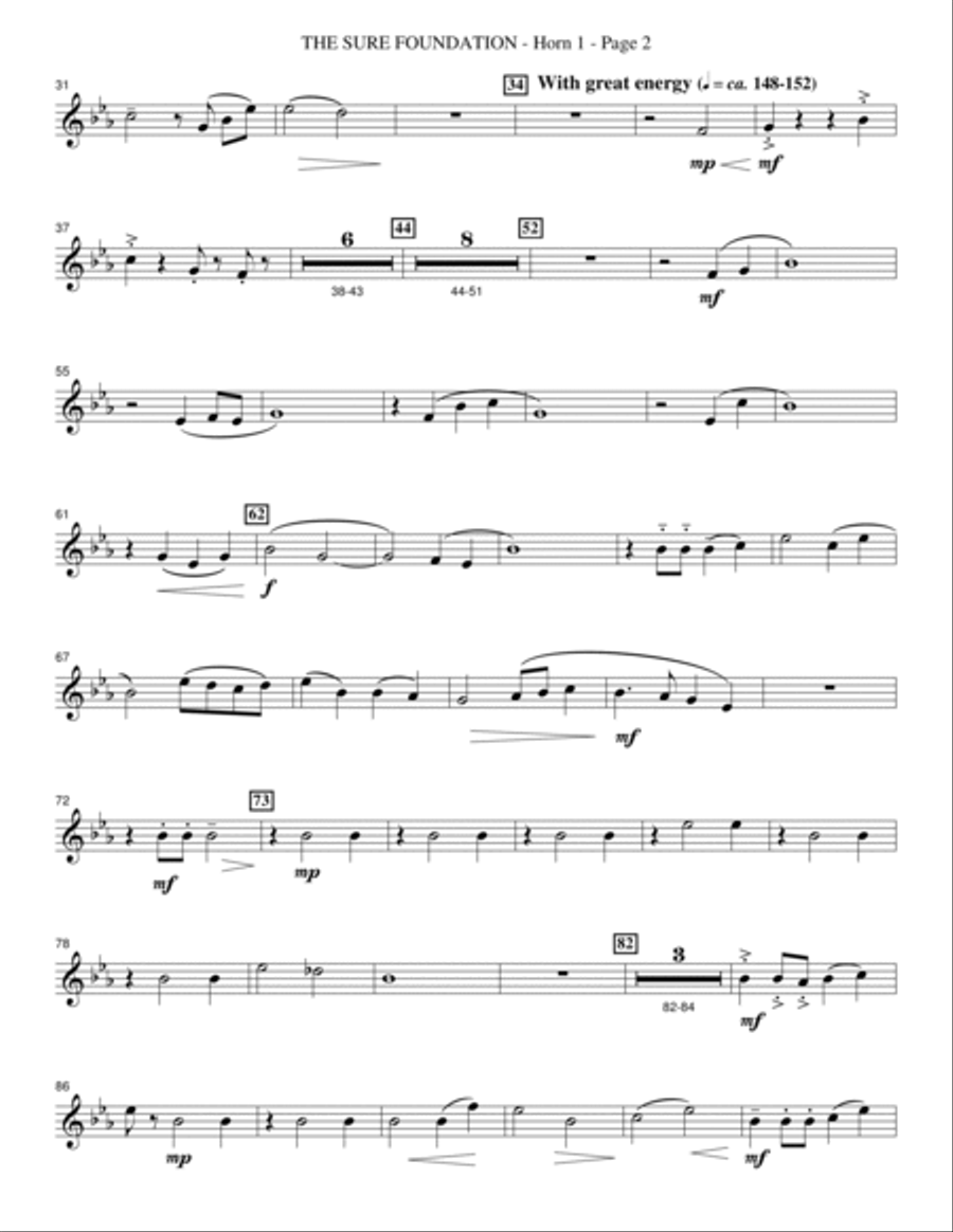 The Sure Foundation - F Horn 1 Choir scores gallery preview page 2