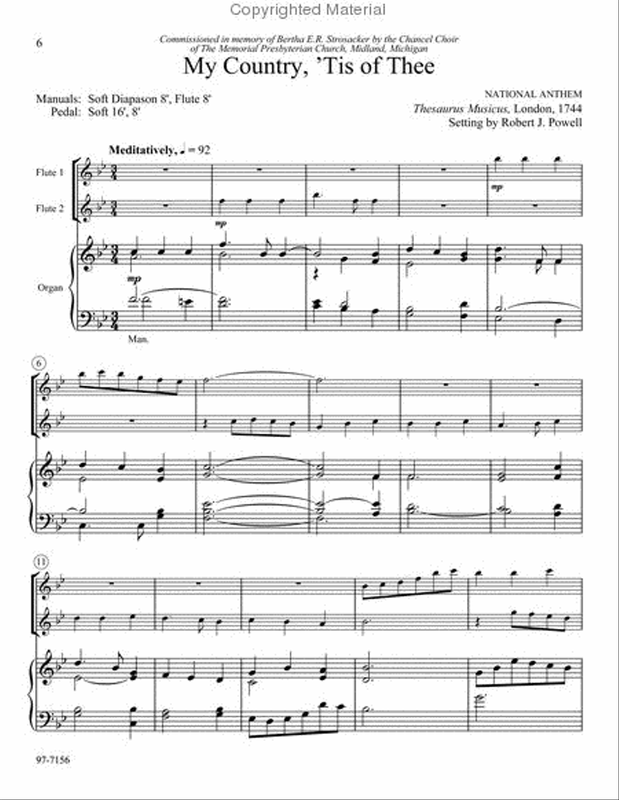 Three Pieces for Two Flutes and Organ Flute Duet scores gallery preview page 3