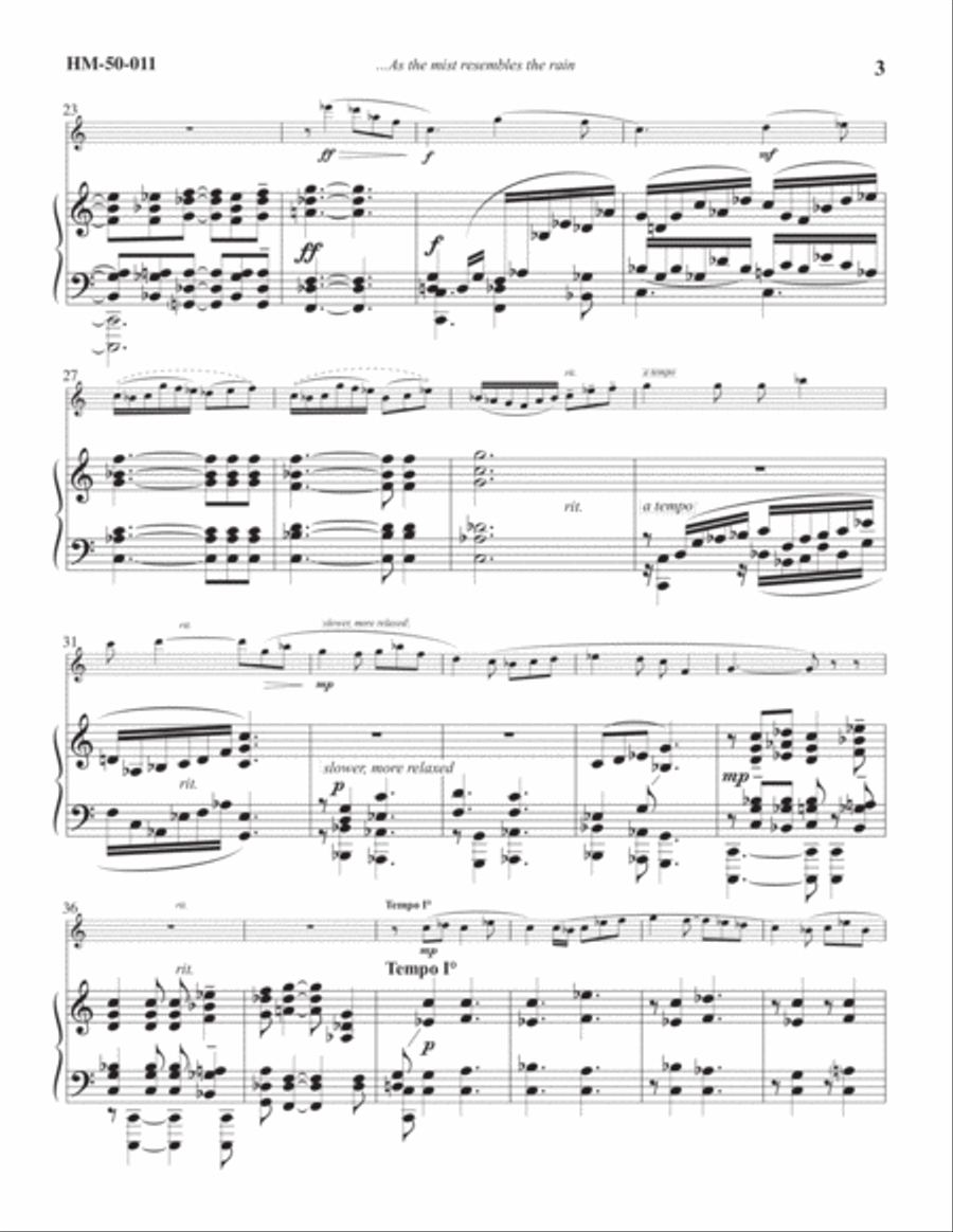 As the mist resembles the rain Flute Solo scores gallery preview page 3