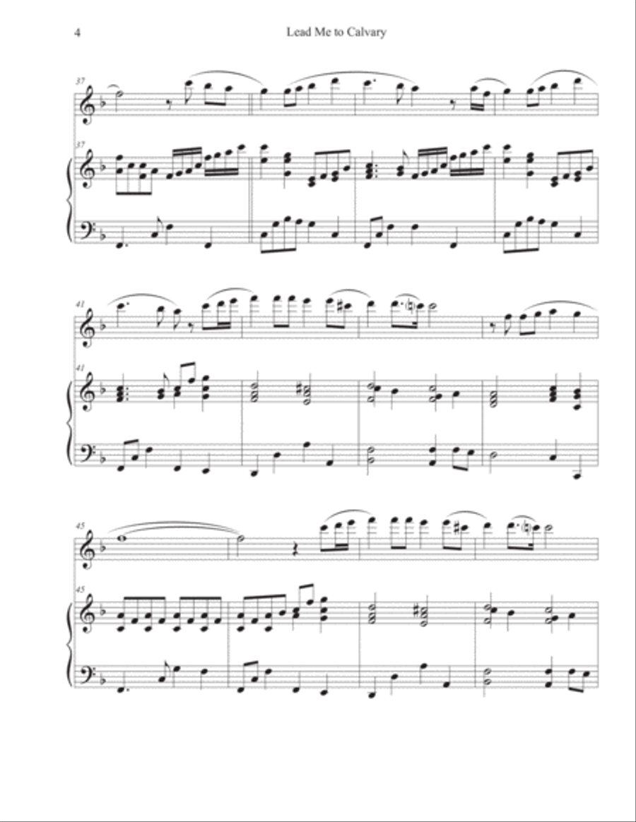 Lead Me to Calvary (Flute-Piano) Lead Me to Calvary (Flute-Piano) Flute Solo scores gallery preview page 4