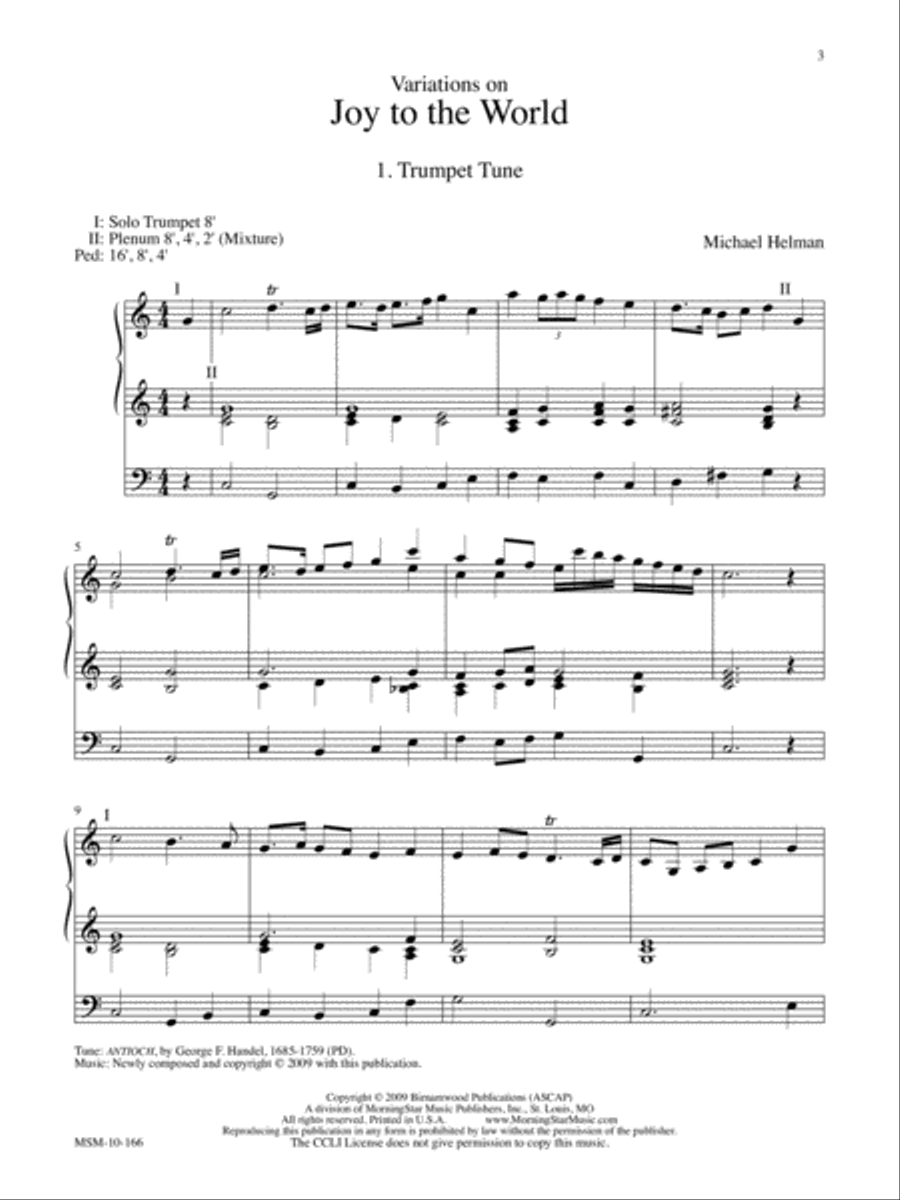 Joy to the World Variations for Organ Organ Solo scores gallery preview page 2
