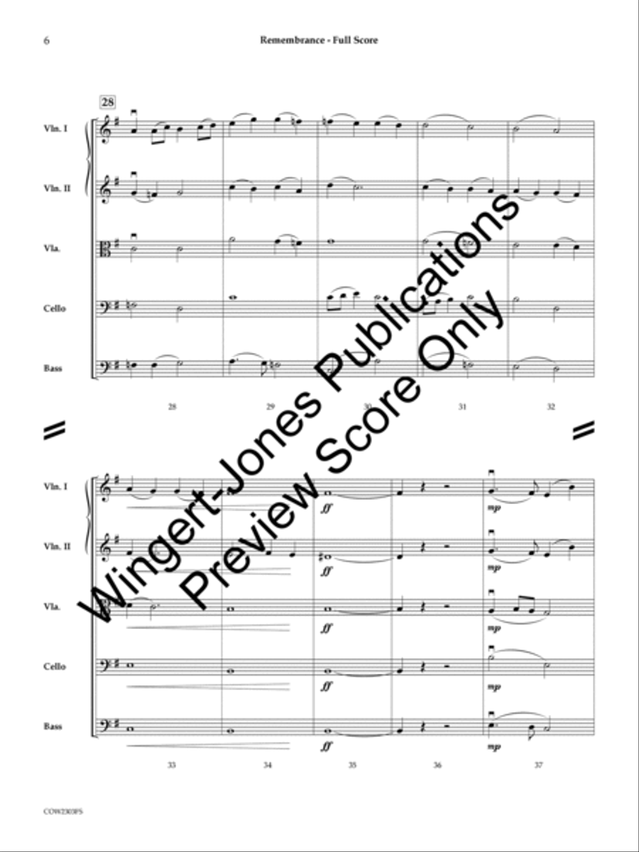 Rememberance String Orchestra scores gallery preview page 7