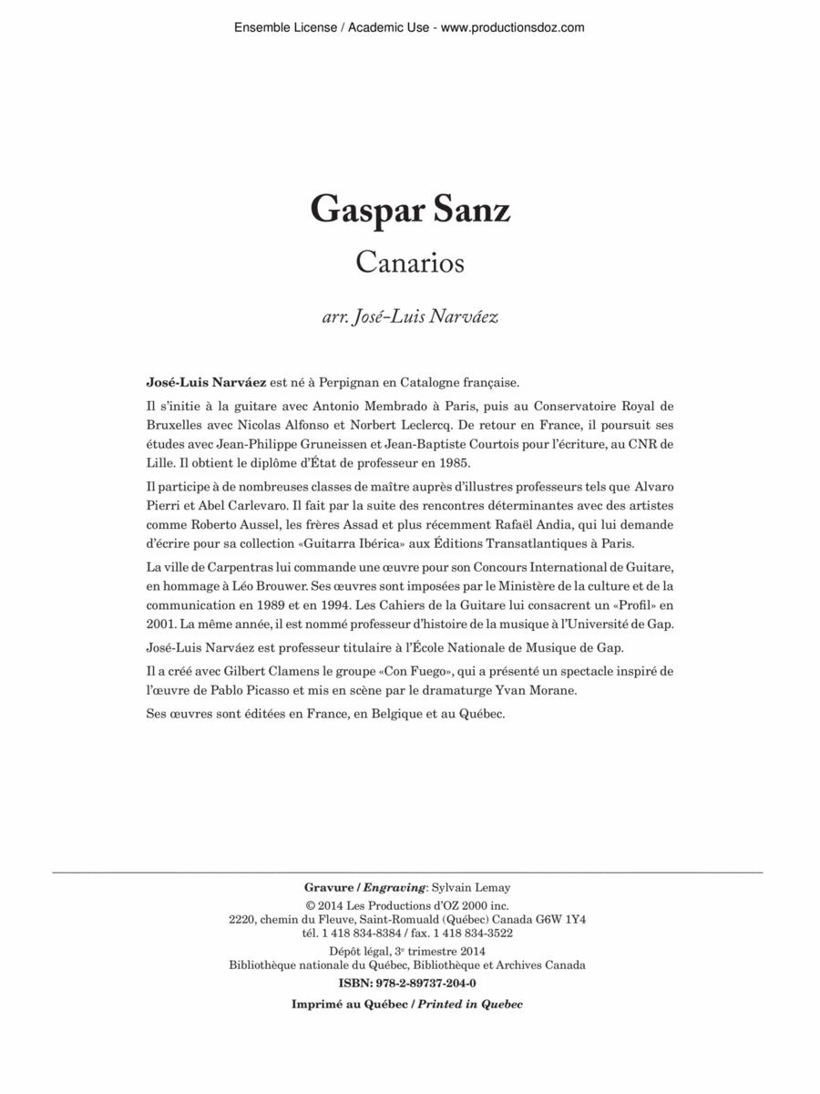 Canarios Canarios Classical Guitar scores gallery preview page 1