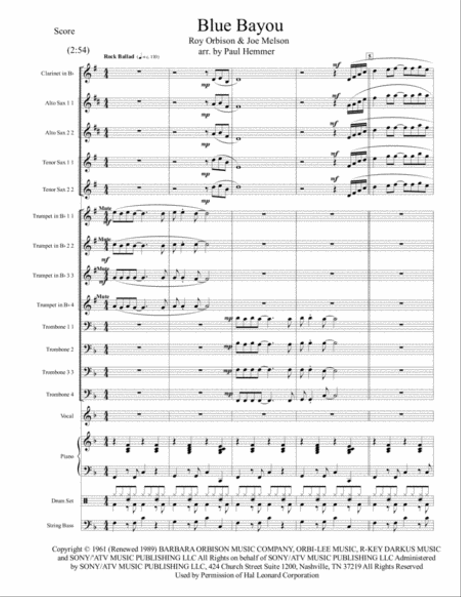 Blue Bayou Jazz Ensemble scores gallery preview page 1