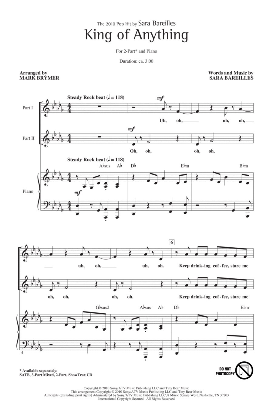 King Of Anything King Of Anything 2-Part scores gallery preview page 1