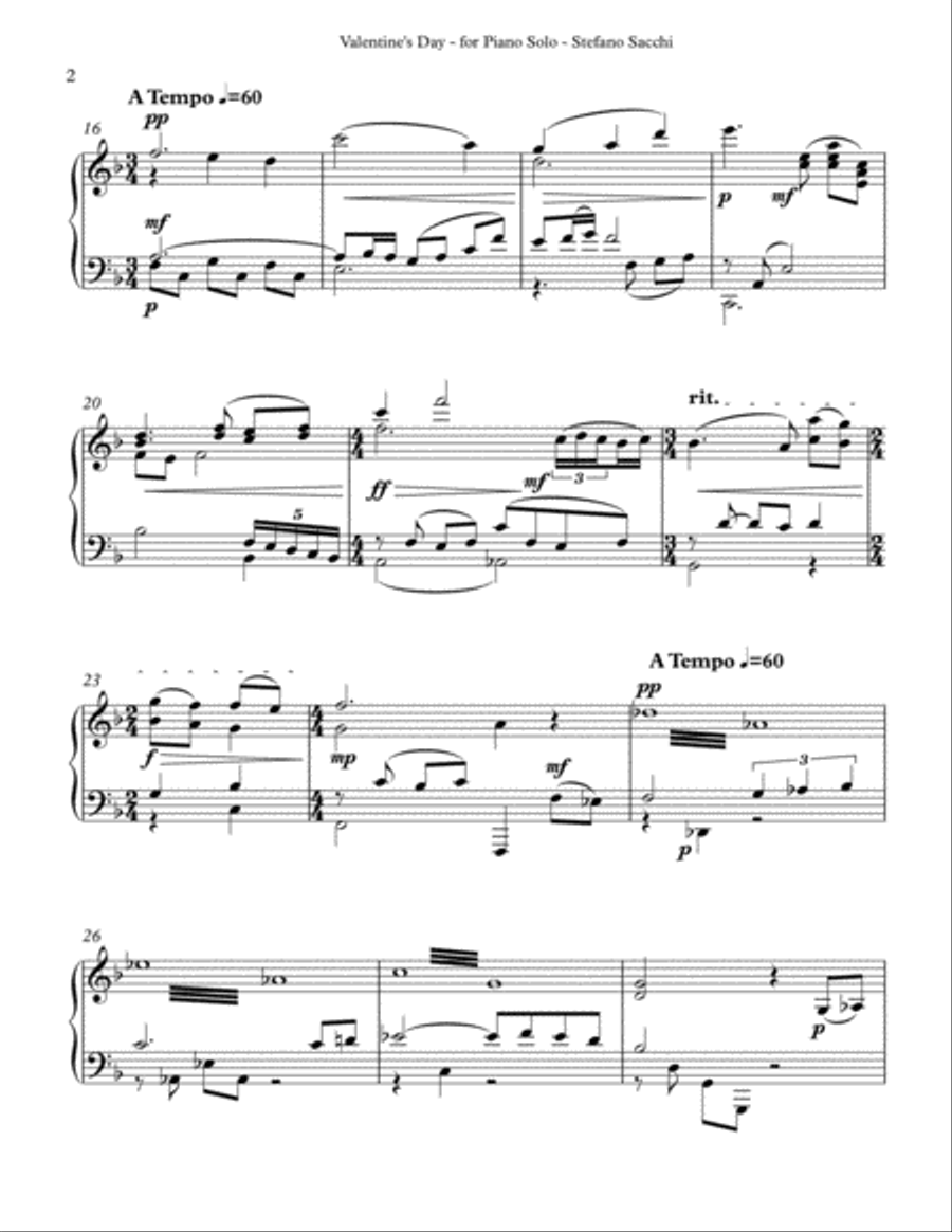 Valentine's Day Piano Solo scores gallery preview page 2